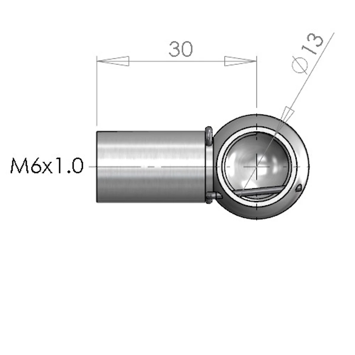 NitroLift Stainless Steel 13mm Metal Ball Socket To Fit M6 Thread